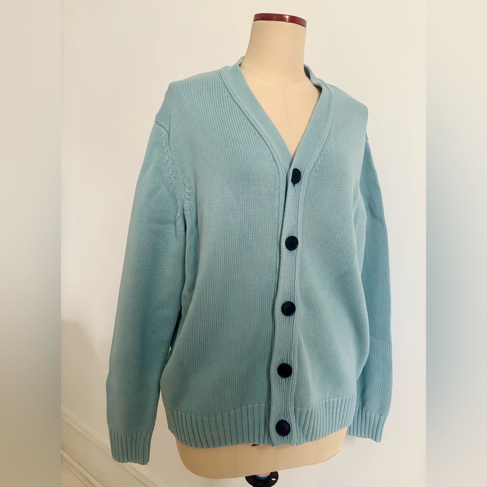 Zara Men’s Blue Button-Up Cardigan